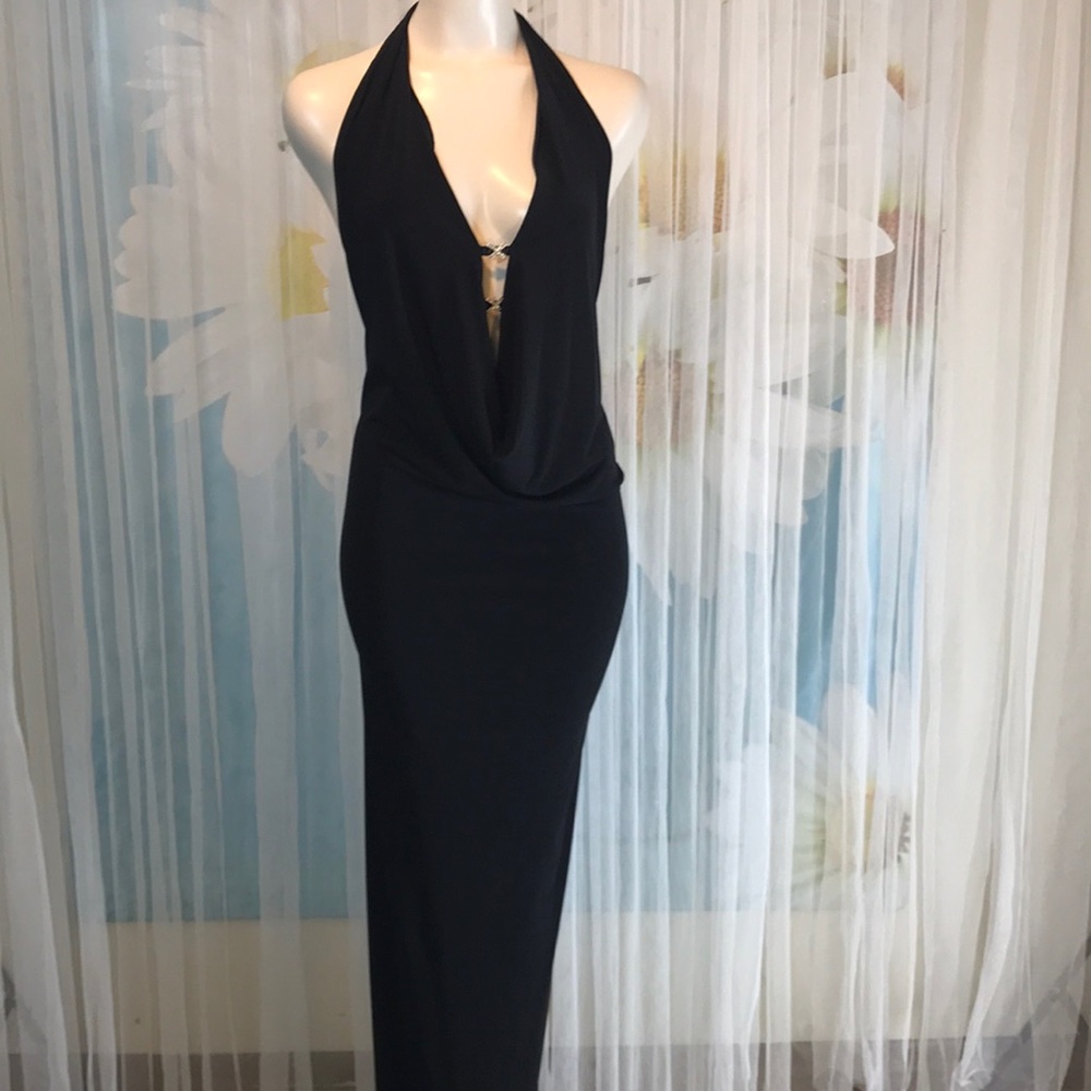 Janine Deep Sexy Plunge Neckline dress gown